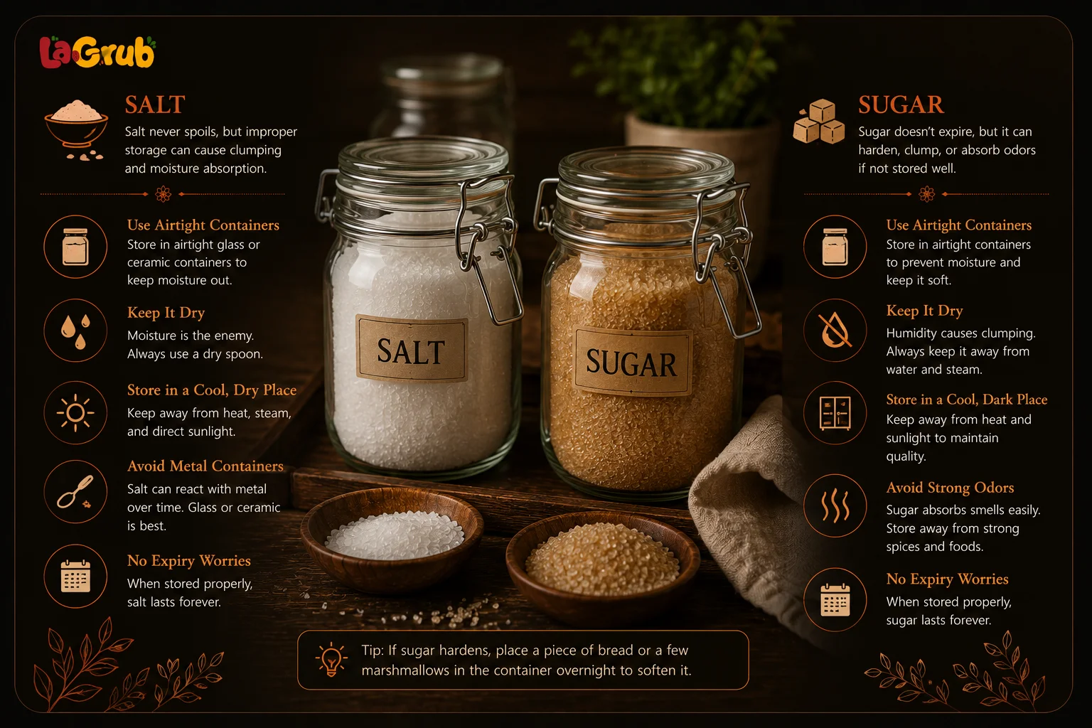 How Salt and Sugar Should Be Stored